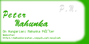 peter mahunka business card